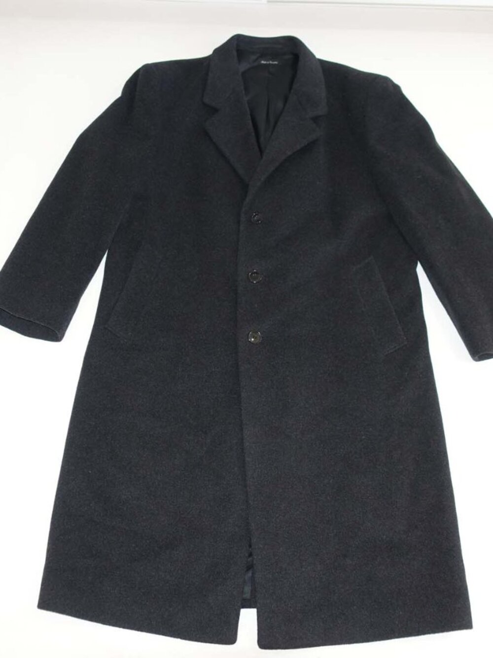 Stafford Men's Overcoat Size 44 Charcoal Gray Heavy Cashmere Wool Blend Coat